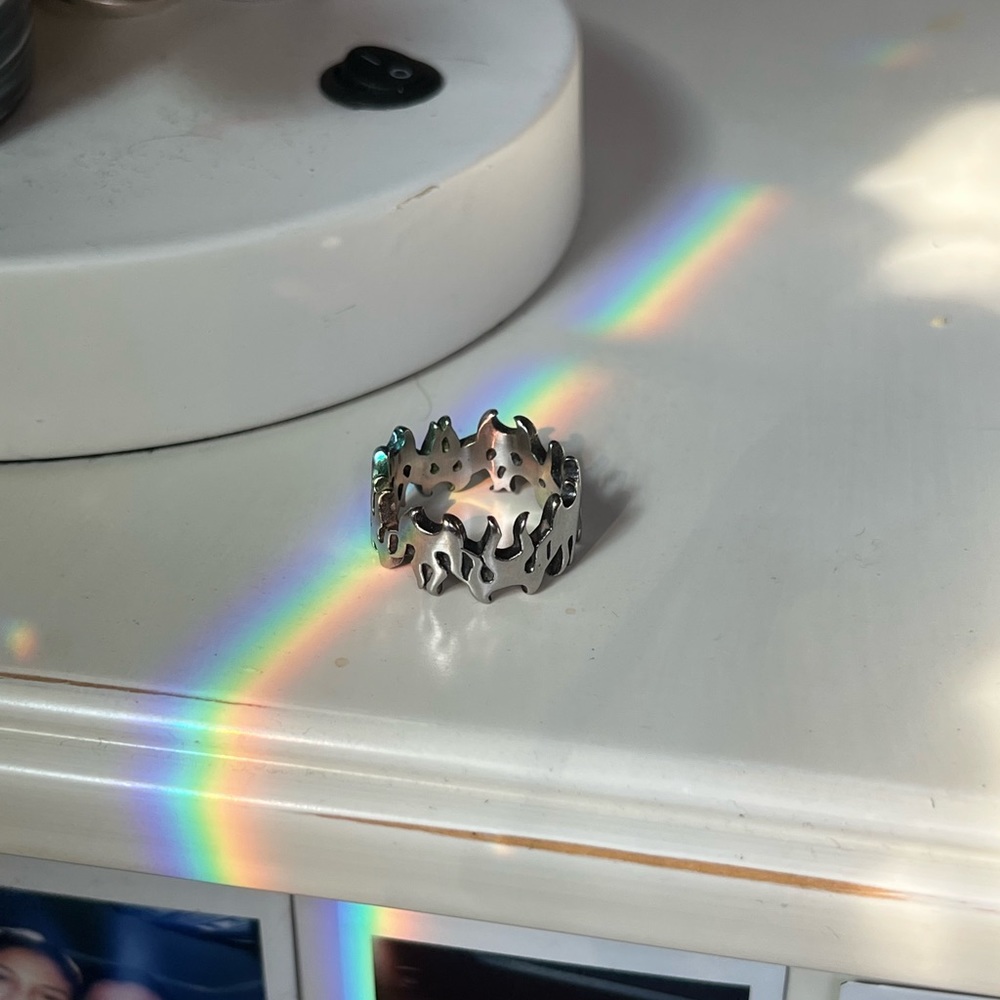 Silver (non tarnish) flame ring size 9